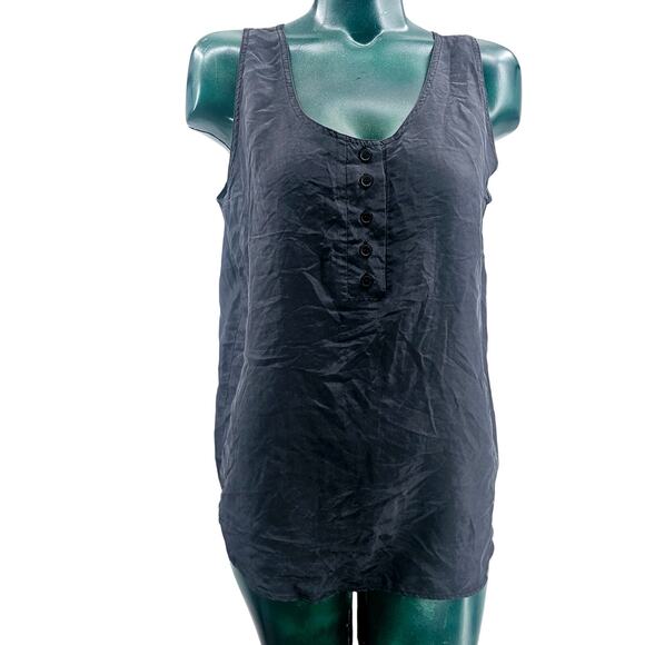 Whistles Charcoal Gray 100% Silk Tank Top Blouse Women's Size M 3333 - Picture 1 of 6